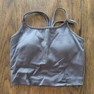 Born Primitive Gray Ribbed Tank Top